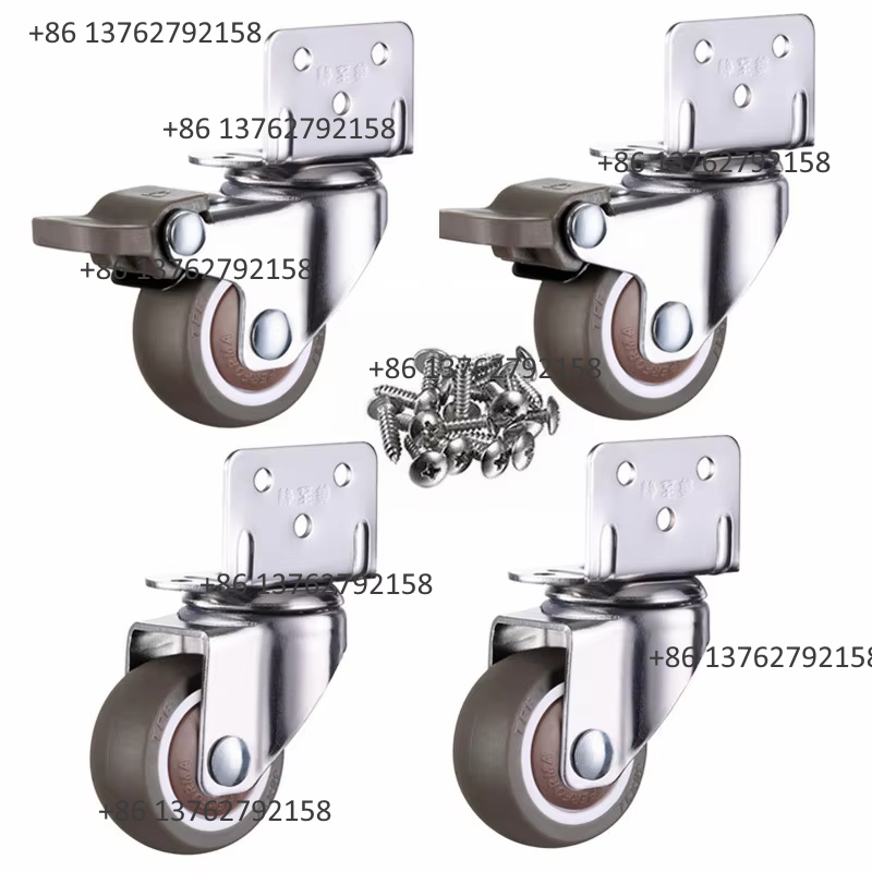 Furniture Hardware For Bed - 4Pcs Soft Rubber Quiet Swivel Caster