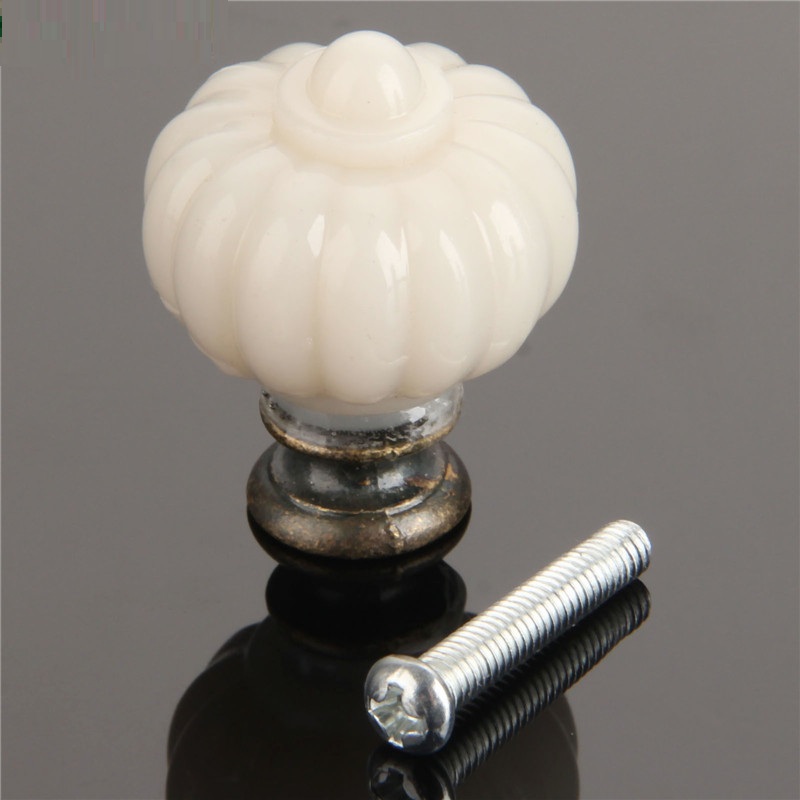 Furniture Hardware Latch - 1Pc Acrylic Ivory White Pumpkin Cabinet