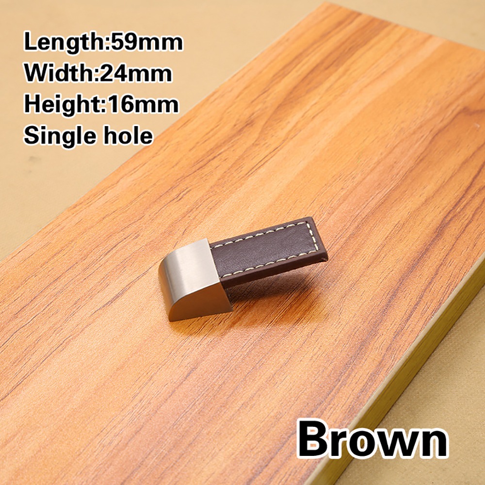 Furniture Hardware In China - 1Pcs Brown Soft Leather Leather Cabinet