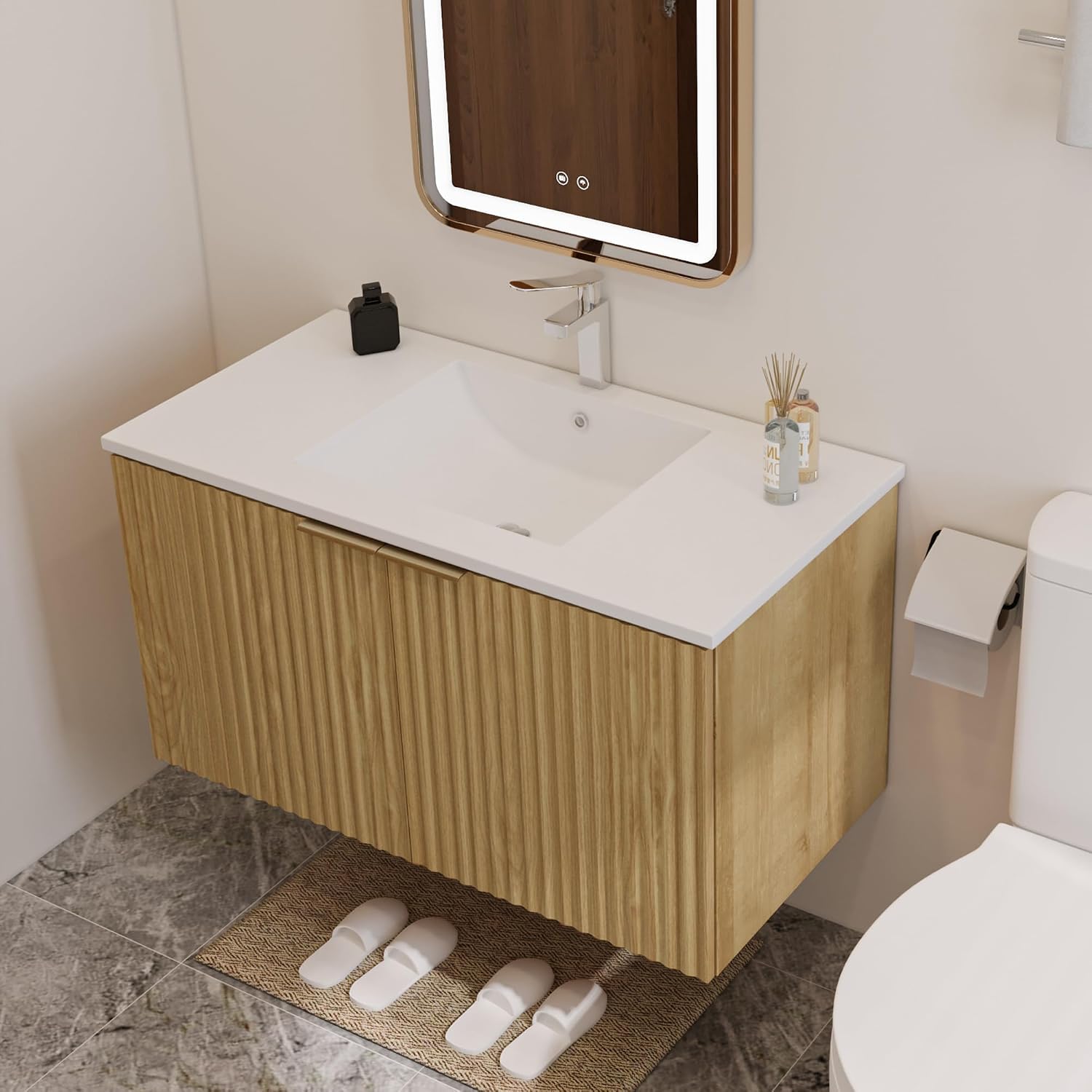 Modern Floating Bathroom Vanit - Furniture Hardware Fittings recension och pris