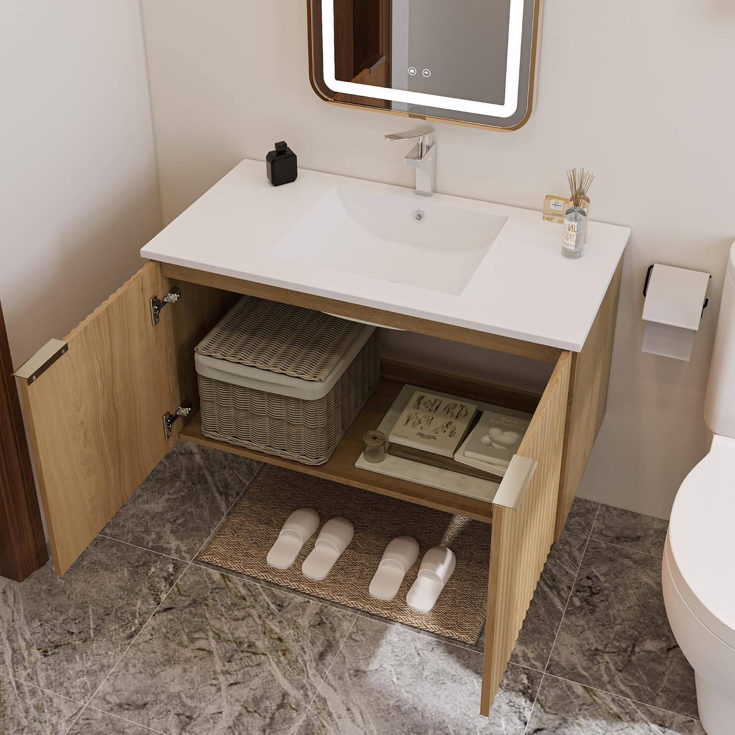 Modern Floating Bathroom Vanit - Furniture Hardware Fittings recension och pris
