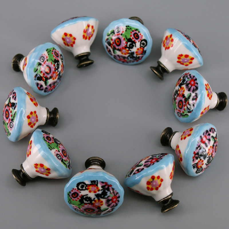 10PCS Colored Ceramic Knobs Un - Unique Furniture Hardware Pulls recension och pris