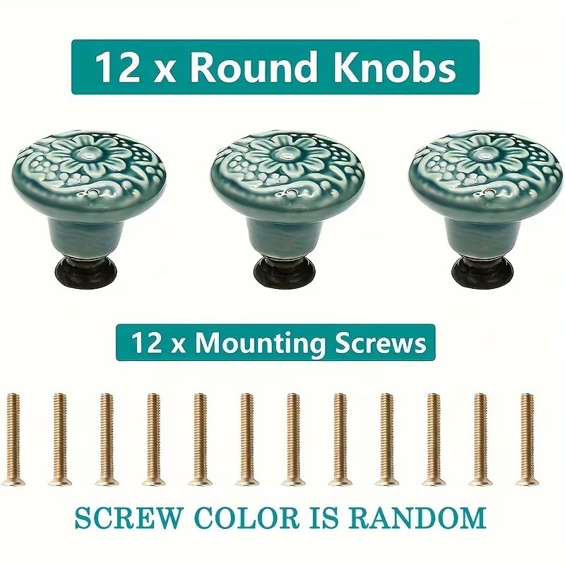 12pcs Ceramic Cabinet Knobs, F - Furniture Hardware Latch recension och pris