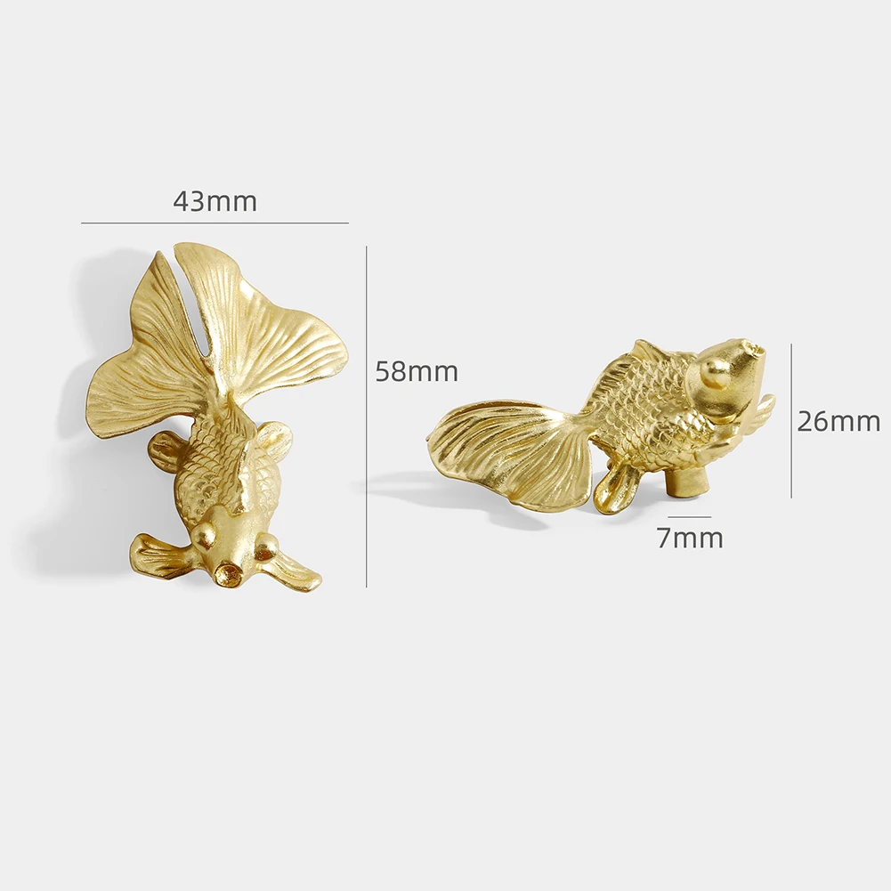 1pc Goldfish Knob Solid Brass  - Unique Furniture Hardware Pulls recension och pris